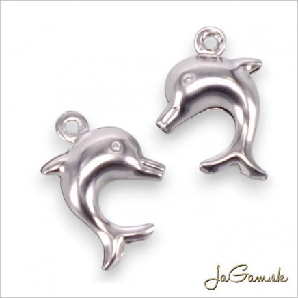 Prívesok Delfín CHIRURGICKÁ OCEĽ 16x10mm, 5ks (CH1744)